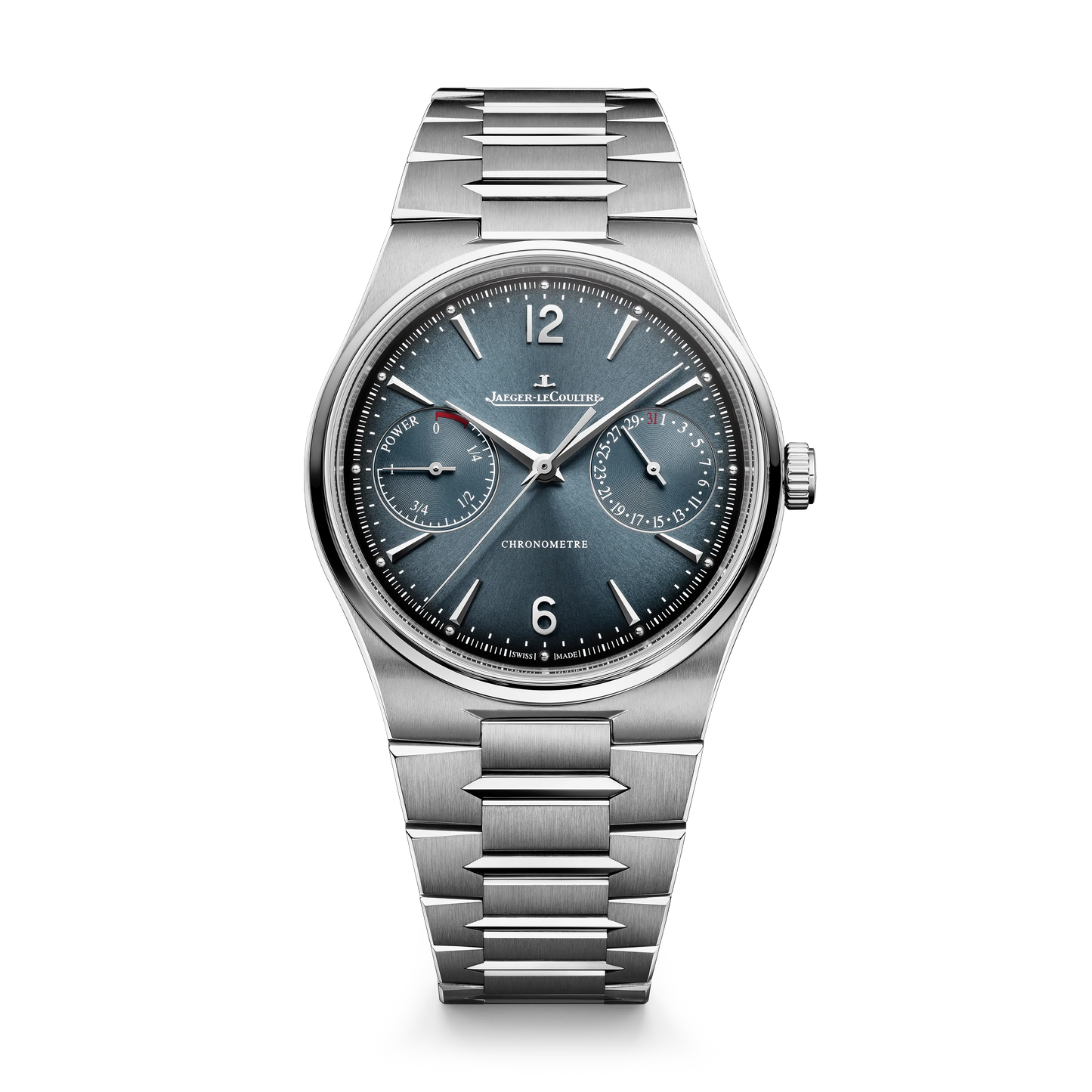 JLC - Master Control Chronometre Date Power Reserve - 39 MM - Stainless Steel - Blue Sunray-Brushed Dial - Stainless Steel Bracelet - Q4168120