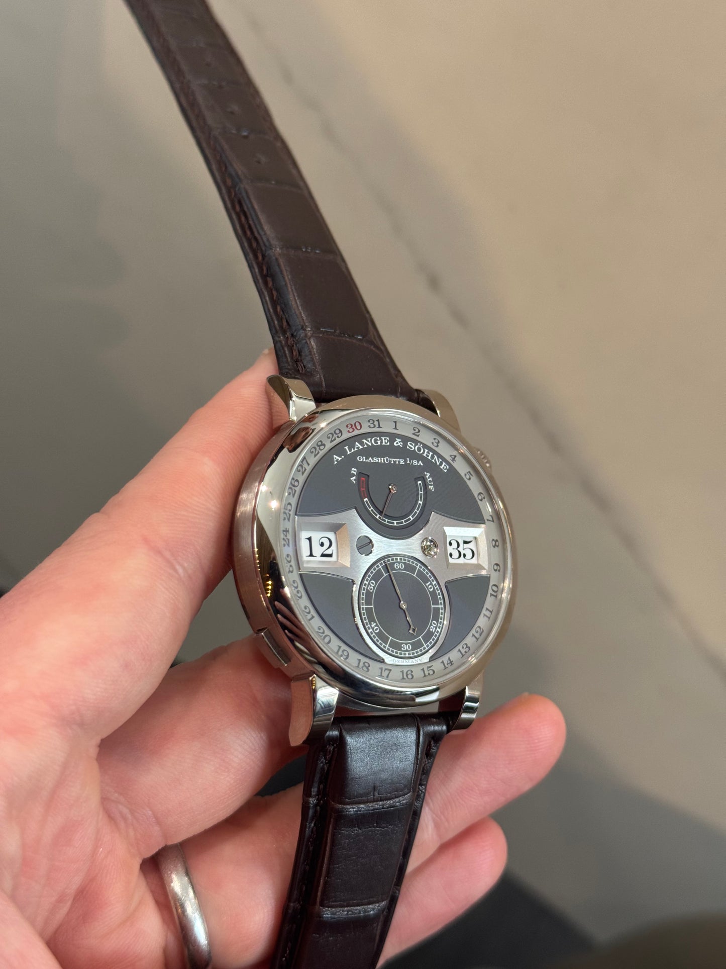A.Lange & Söhne Zeitwerk - 44.2 MM - White Gold - Grey Dial - 148.038