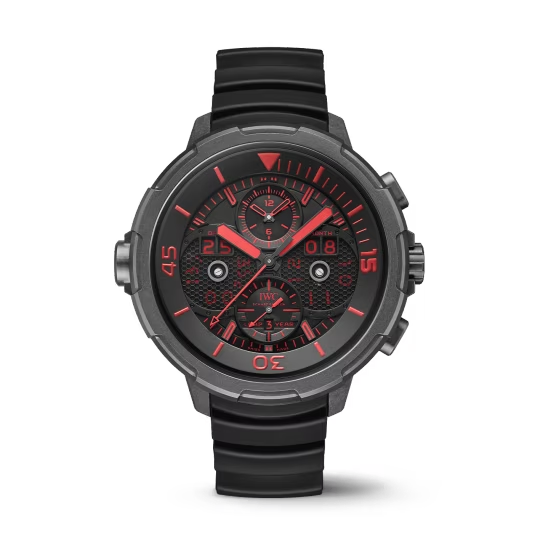 IWC Aquatimer - Perpetual Calendar - Ceratanium - 49 MM - Black and Red Dial - IW379405 nyc watcher nyc watches