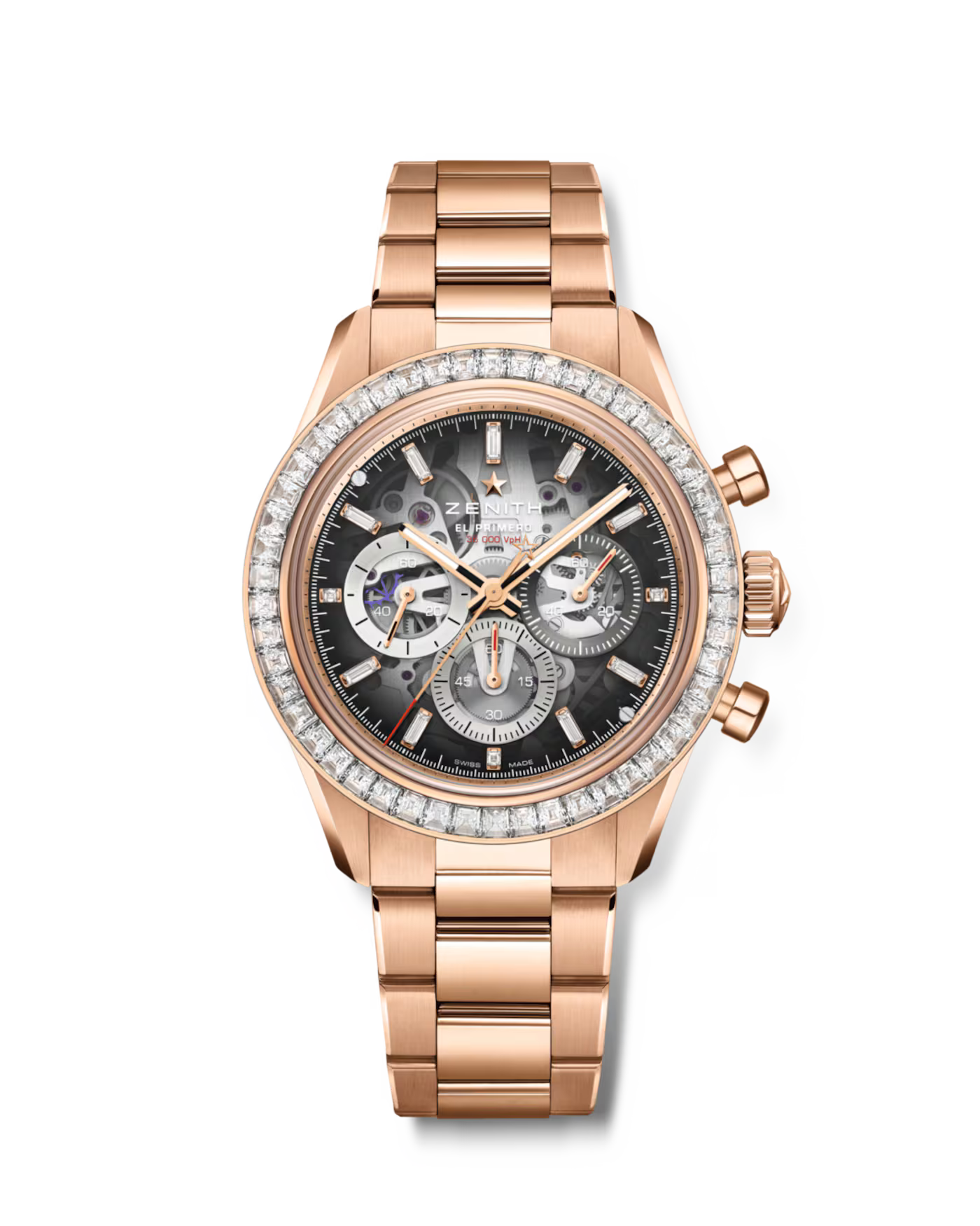 Zenith Chronomaster Sport Skeleton - Limited Edition - 41 MM - Rose Gold - Diamond Bezel - Skeletonized Sapphire Dial - 22.3130.3600/01.M3100