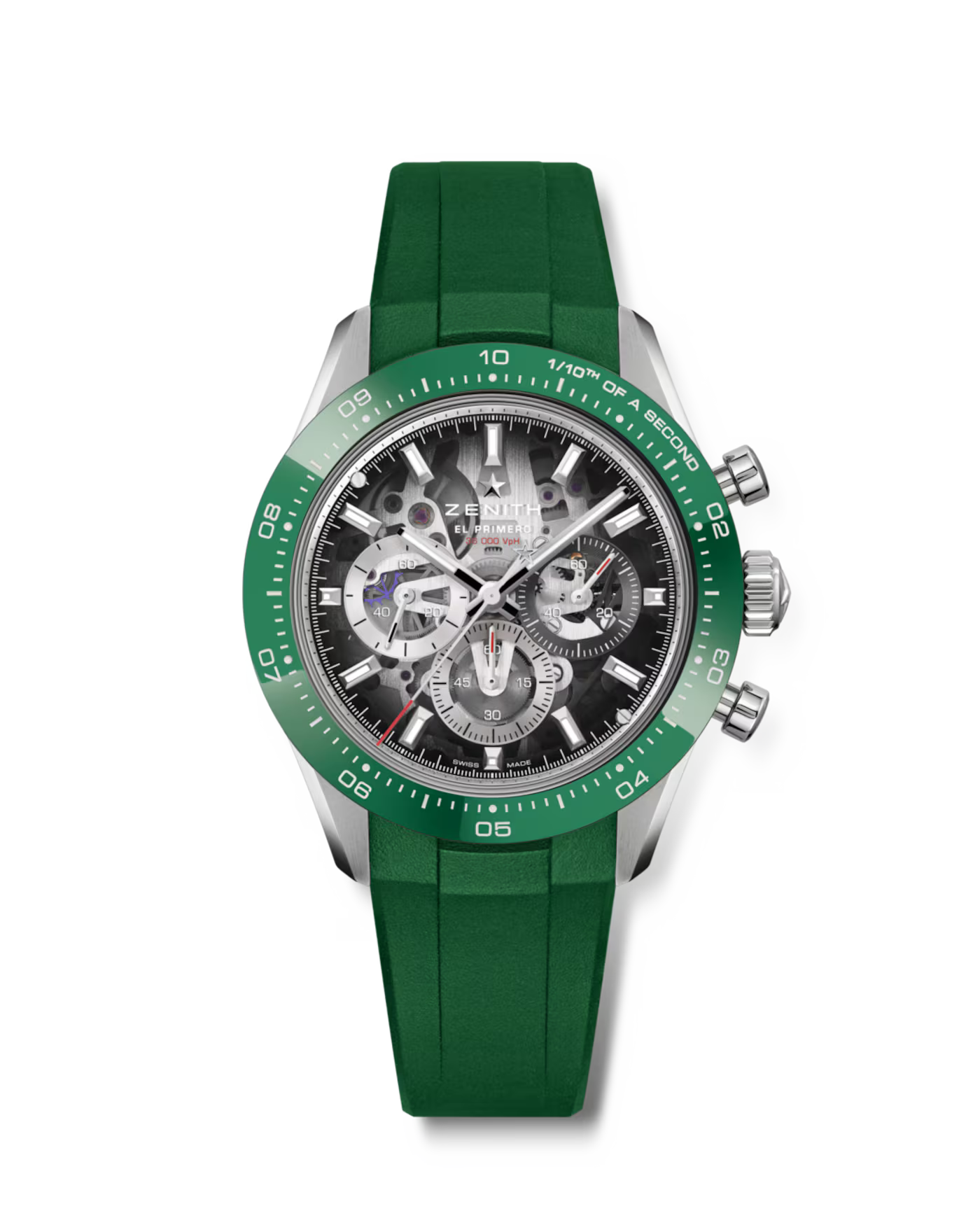 Zenith Chronomaster Sport Skeleton - 41 MM - Stainless Steel - Green Ceramic Bezel - Skeletonized Sapphire Dial - 03.3131.3600/01.M3130