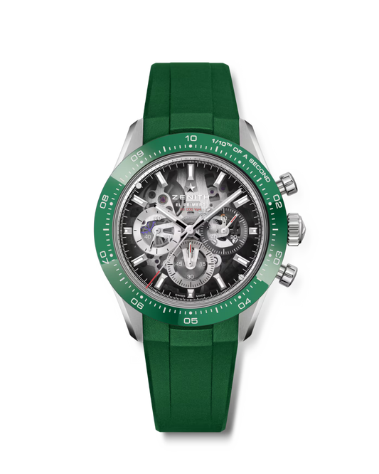 Zenith Chronomaster Sport Skeleton - 41 MM - Stainless Steel - Green Ceramic Bezel - Skeletonized Sapphire Dial - 03.3131.3600/01.M3130
