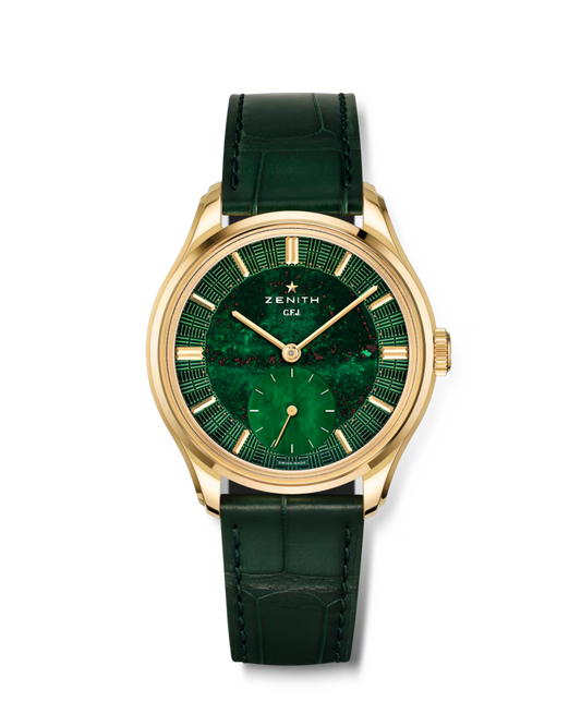 Zenith G.F.J. Calibre 135 - Limited Edition - 39 MM - Yellow Gold - Guilloché Jasper Bloodstone Dial - Leather Strap - 30.1865.0135/56.C216