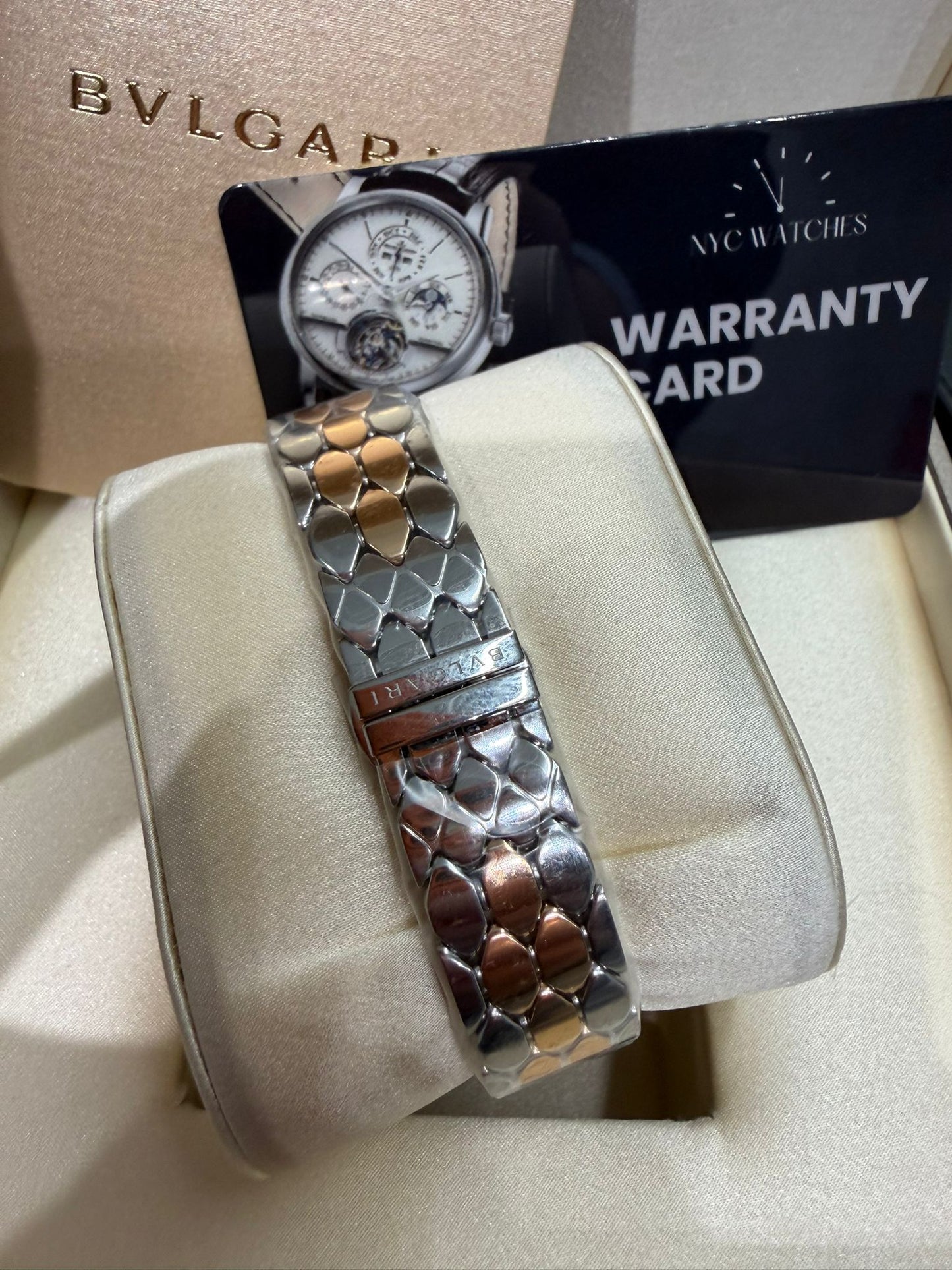 Bvlgari Serpenti Seduttori - 34 MM - Rose Gold and Stainless Steel - White Dial - 104058