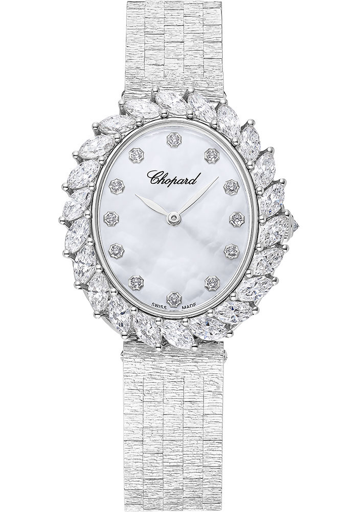 Chopard L'Heure Du Diamant White Gold 30 MM - White Gold Bracelet - Diamond Bezel - Mother-Of-Pearl Dial - 10A326-1106
