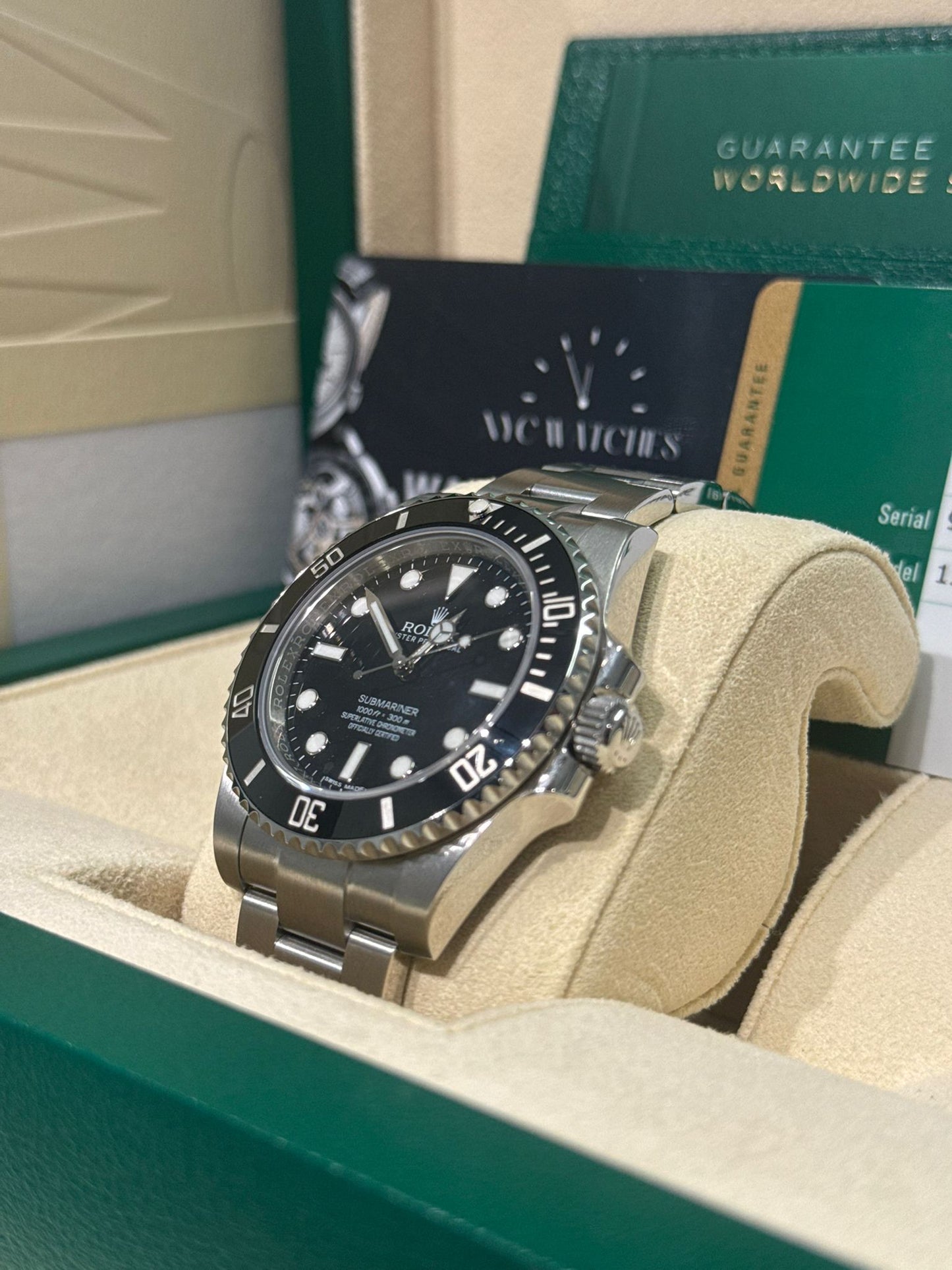 Rolex Oystersteel Submariner 40 MM - Oyster Bracelet - Black No Date Dial - 114060