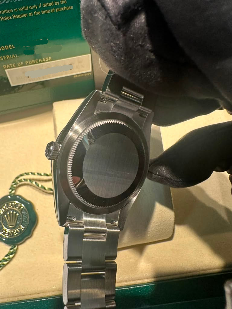 Rolex Stainless Steel Oyster Perpetual No Date Watch - 34 MM - Oyster Bracelet - Smooth Bezel - Beige Dial - 124200-0007
