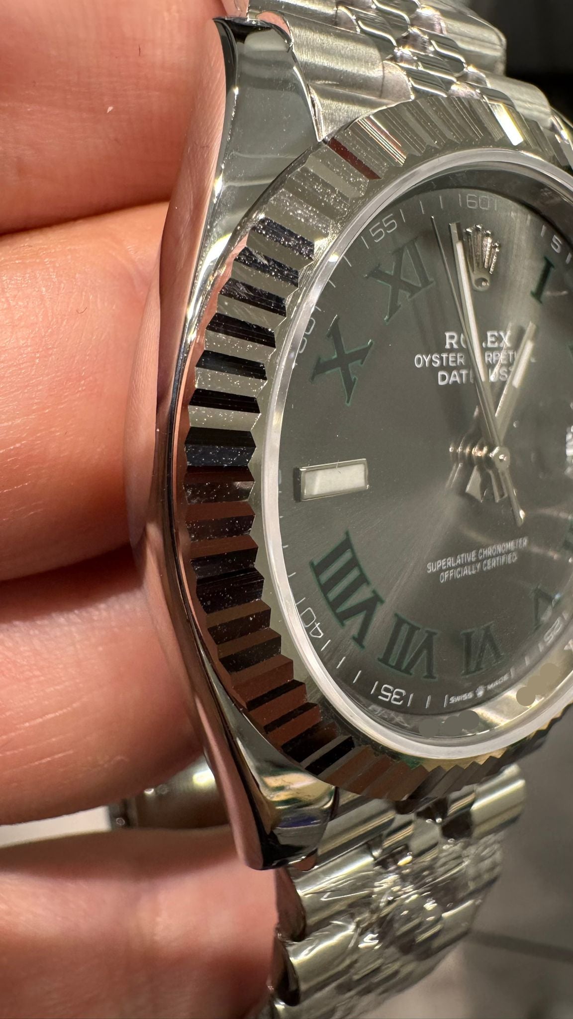 Rolex Stainless Steel and White Gold Datejust 41 Date Watch - 41 MM - Jubilee Bracelet - Fluted Bezel - Wimbledon Dial - 126334 slgrj