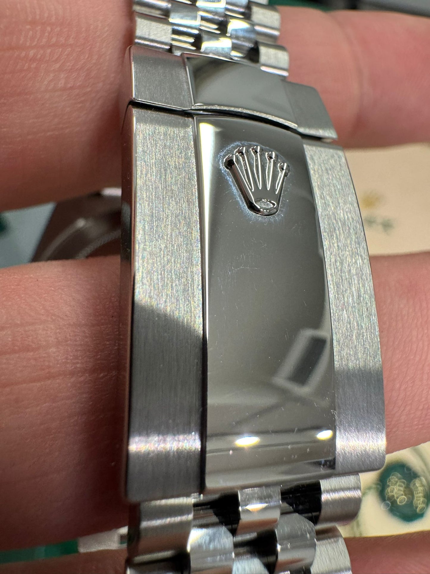 Rolex Stainless Steel and White Gold Datejust 41 Date Watch - 41 MM - Jubilee Bracelet - Fluted Bezel - Green Dial - 126334 mgij