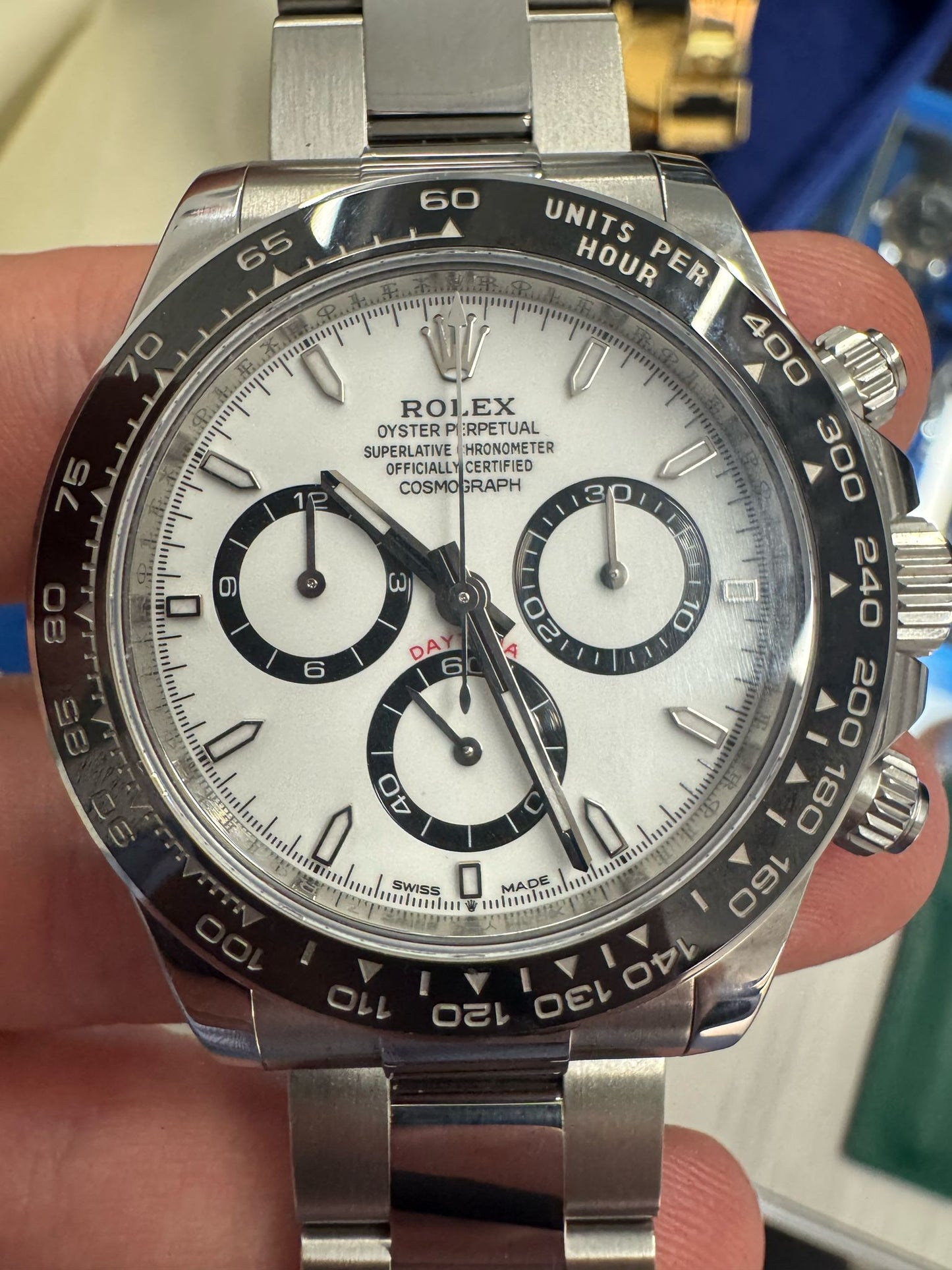 Rolex Oystersteel Cosmograph Daytona Watch - 40 MM - Oyster Bracelet - Black Cerachrom Bezel - White Index Dial - 126500ln wio