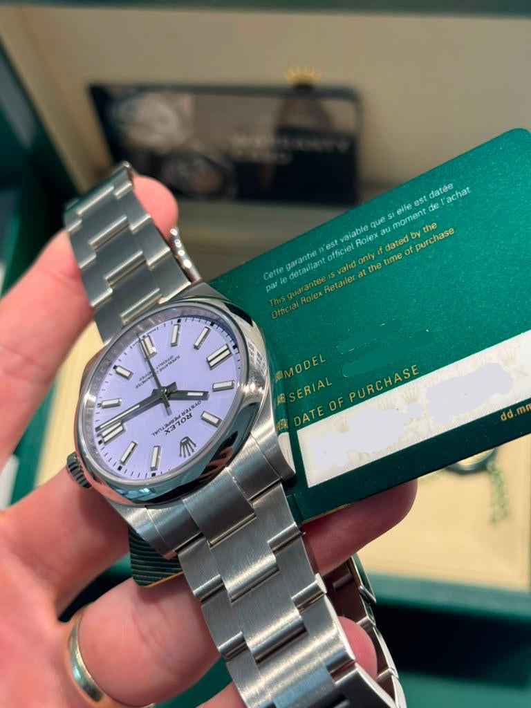 Rolex Oyster Perpetual - Stainless Steel - 41 MM - Oyster Bracelet - Lavender Dial - Domed Bezel - 134300-0012