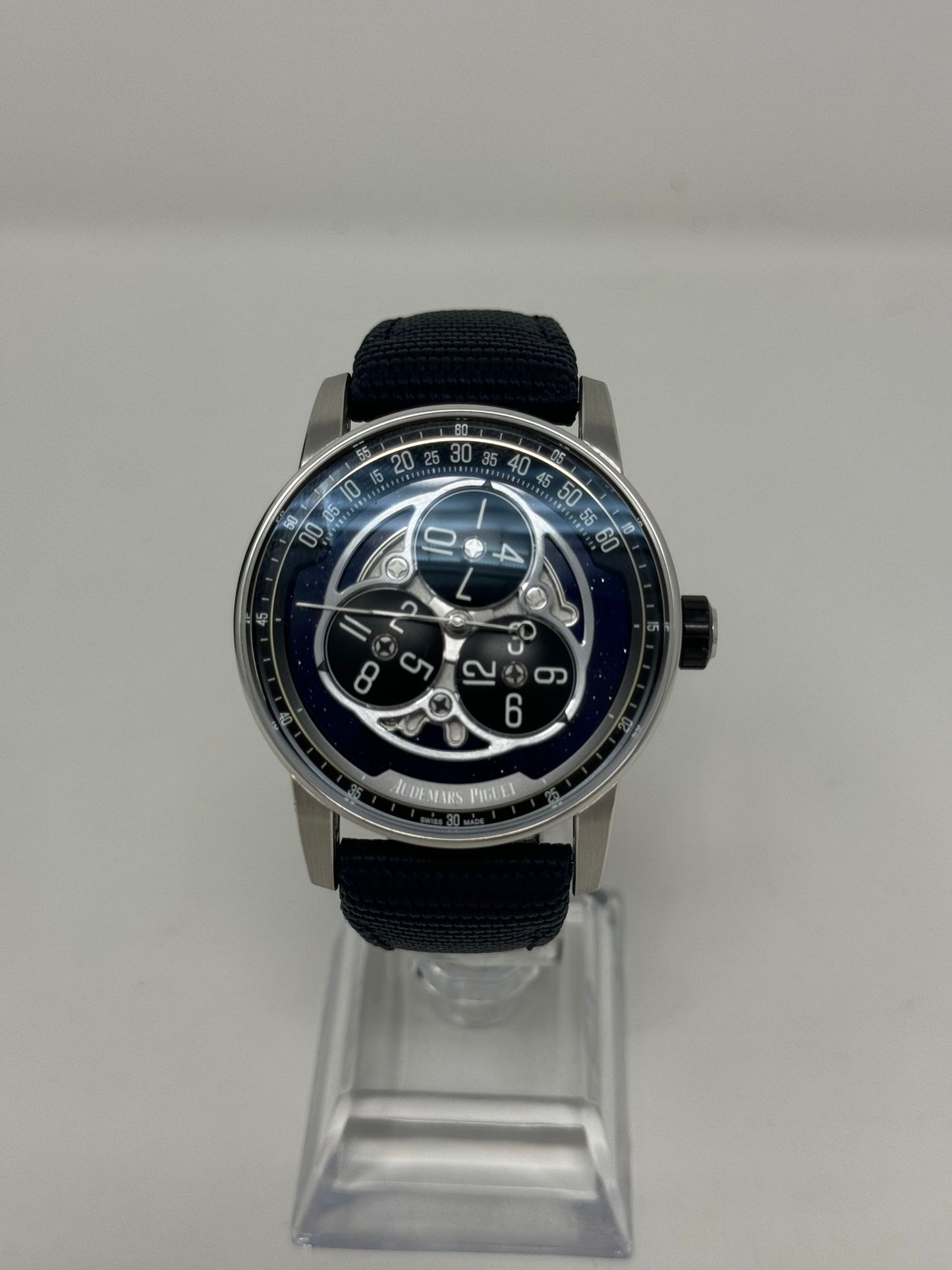 Audemars Piguet Code 11.59 Starwheel - 41 MM - Black Ceramic - White Gold Bezel - Blue Dial - Black Rubber Strap - 15212NB.OO.A002.KB.01