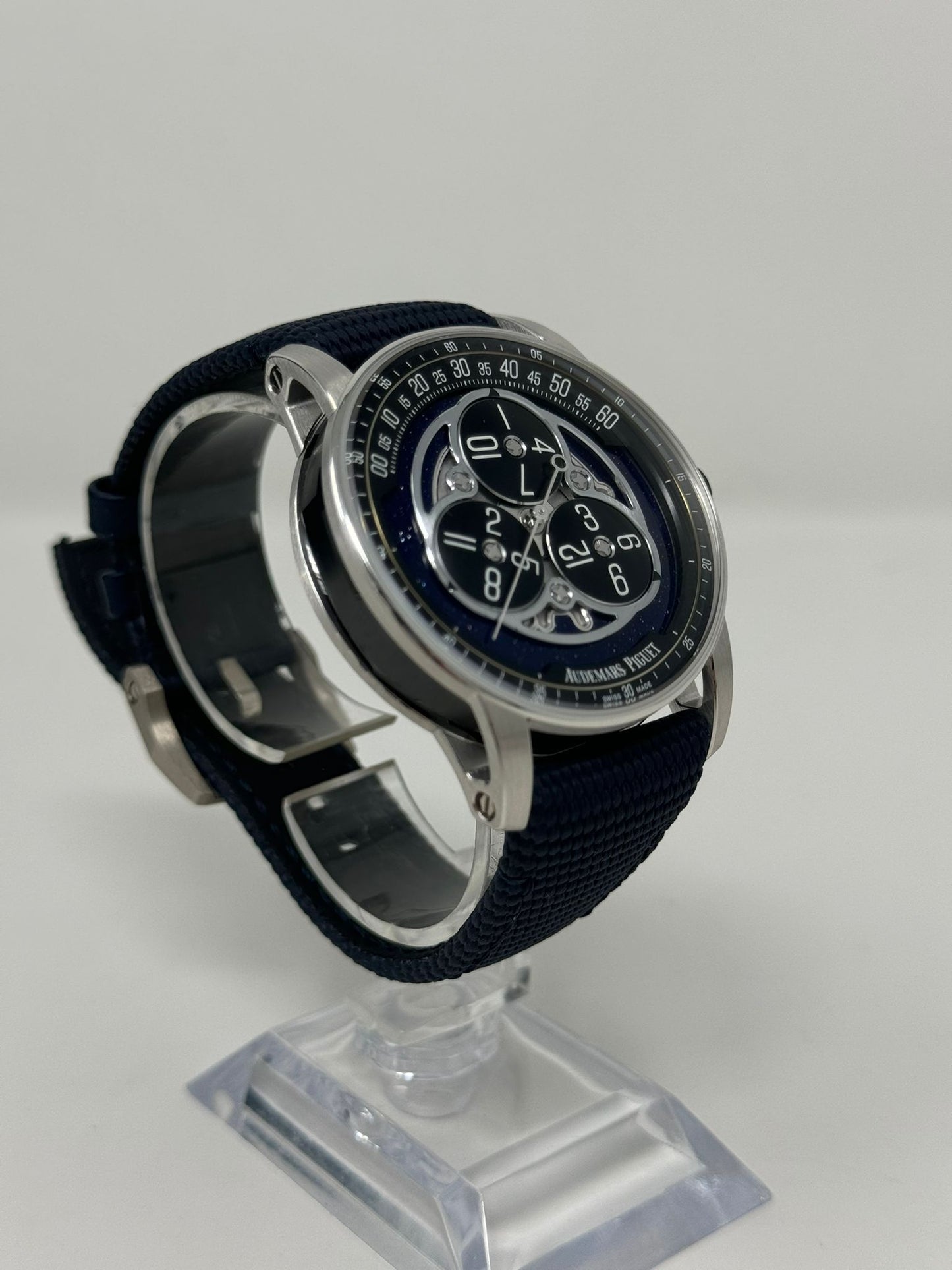 Audemars Piguet Code 11.59 Starwheel - 41 MM - Black Ceramic - White Gold Bezel - Blue Dial - Black Rubber Strap - 15212NB.OO.A002.KB.01