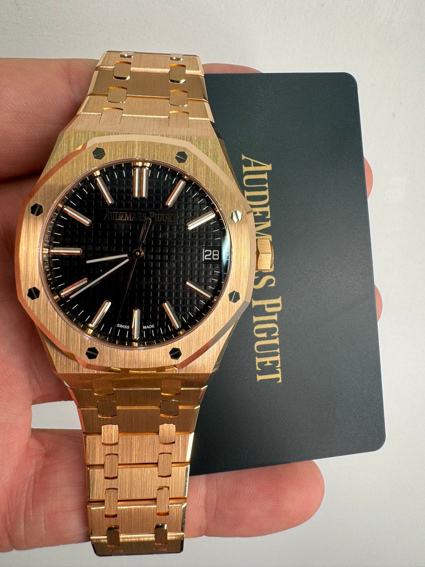 Audemars Piguet Royal Oak Pink Gold Selfwinding 41 MM - Pink Gold Bracelet - Black Dial - 15510OR.OO.1320OR.04