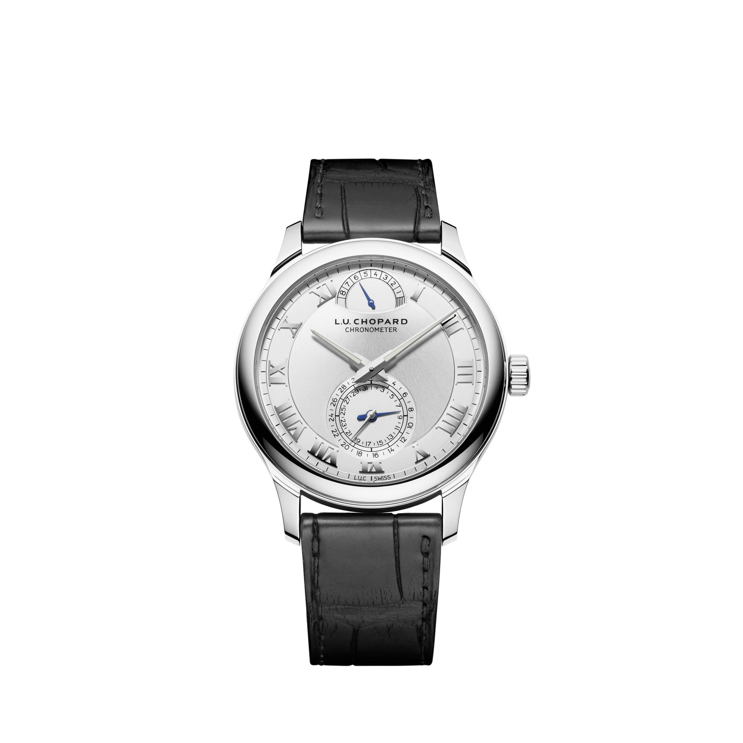 Chopard L.U.C 1937 White Gold 43 MM - Black Alligator Strap - Silver Dial - 161926-1001