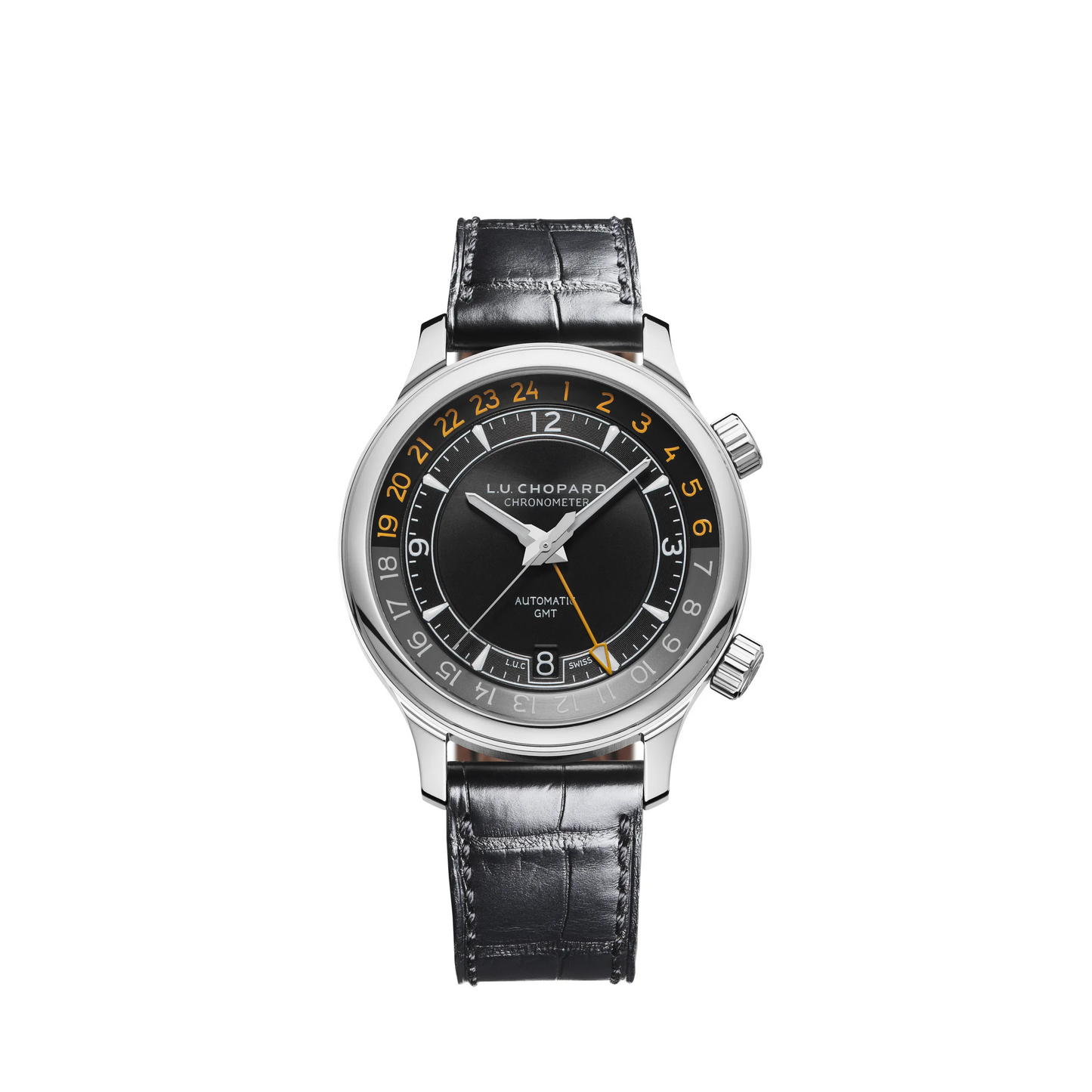 Chopard L.U.C Stainless steel 42 MM - Black Alligator Strap - Galvanic Black dial - 168579-3001