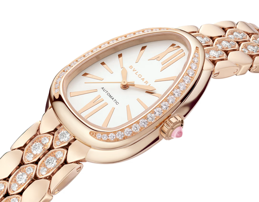 Bvlgari Serpenti Seduttori Automatic - 34 MM - Rose Gold - Diamond Bezel - Diamond Bracelet - White Opaline Dial - 103902