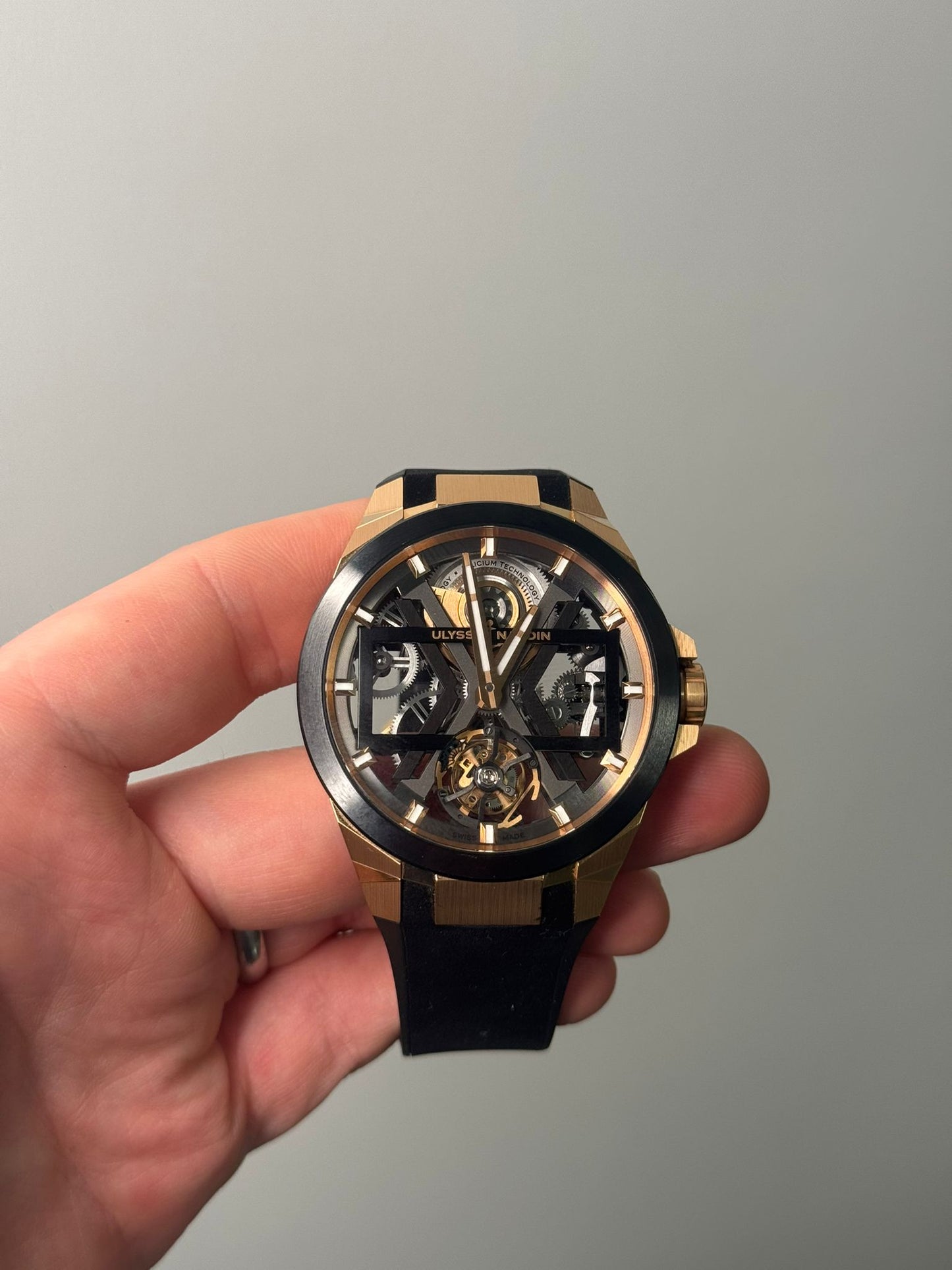 Ulysse Nardin Blast Rose Gold Case 45 MM - Black Velvet Strap - Skeleton Dial - 1725-400-3B/02