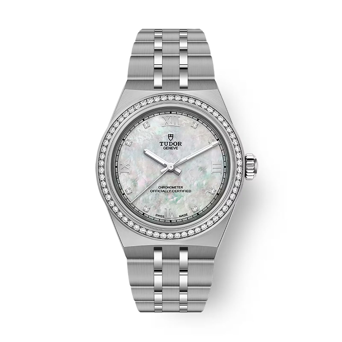 Tudor Royal - 30 MM - Stainless Steel - Diamond Bezel - 8-Diamond Mother-Of-Pearl Roman Dial - M2830A1S0-0001