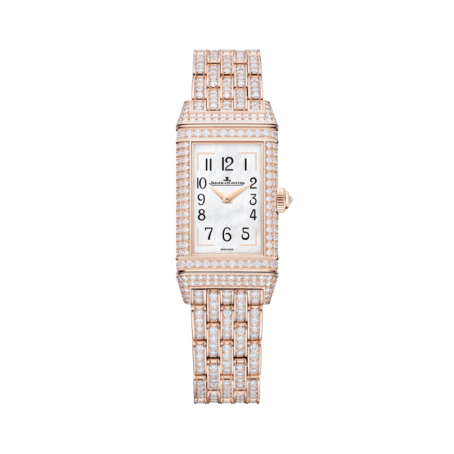 JLC - Reverso One "Hibiscus Syriacus" Limited Edition - 40 MM x 20 MM - Rose Gold - Mother-Of-Pearl Dial - Full Diamond-Set Case And Bracelet - Q3292324