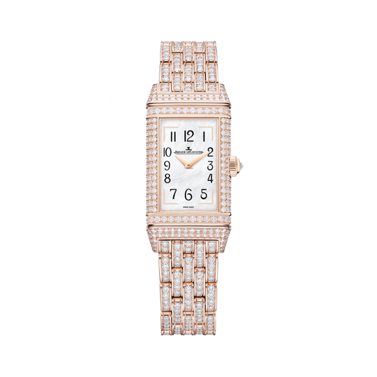 JLC - Reverso One "Hibiscus Syriacus" Limited Edition - 40 MM x 20 MM - Rose Gold - Mother-Of-Pearl Dial - Full Diamond-Set Case And Bracelet - Q3292324