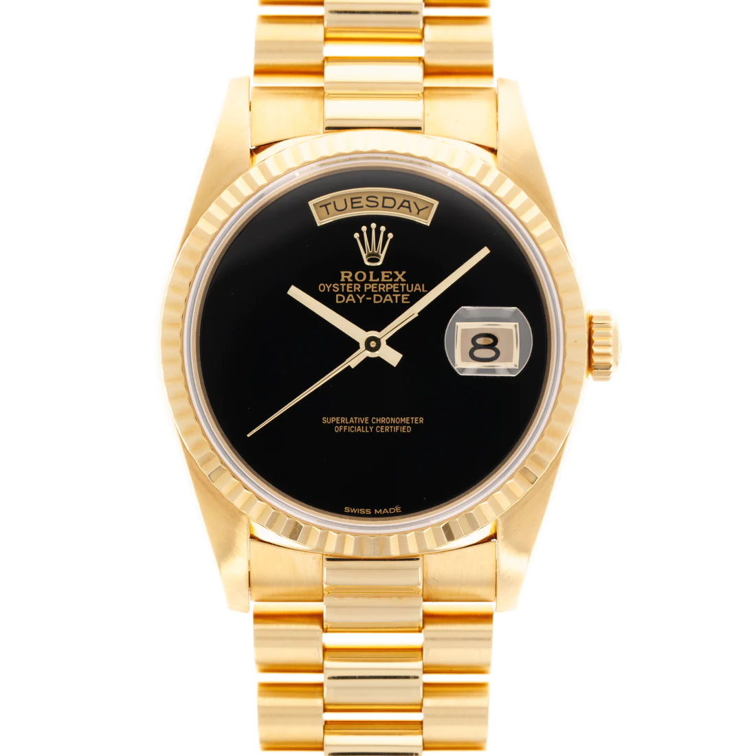 Rolex Day-Date - 36 MM - Yellow Gold - Black Onyx Dial - 18238 bko nyc watcher nyc watches