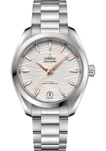 Omega Seamaster Aqua Terra Co Axial Stainless Steel 34 MM - Stainless Steel Bracelet - Waved Silvery Dial - 220.10.34.20.02.001