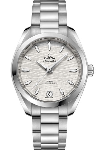 Omega Seamaster Aqua Terra Co Axial Stainless Steel 34 MM - Stainless Steel Bracelet - Waved Silvery Dial - 220.10.34.20.02.002