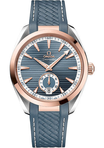 Omega Seamaster Rose Gold and Stainless Steel 41 MM - Blue Grey Rubber Strap - Blue Grey Dial - 220.22.41.21.03.001