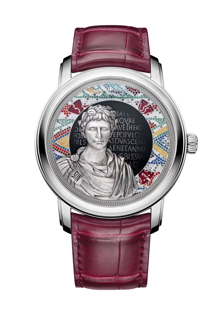 Vacheron Constantin Métiers D' Art White Gold 42 MM - Red Leather Strap - Buste`D Auguste Artistic Dial - 7620A/000G-B929