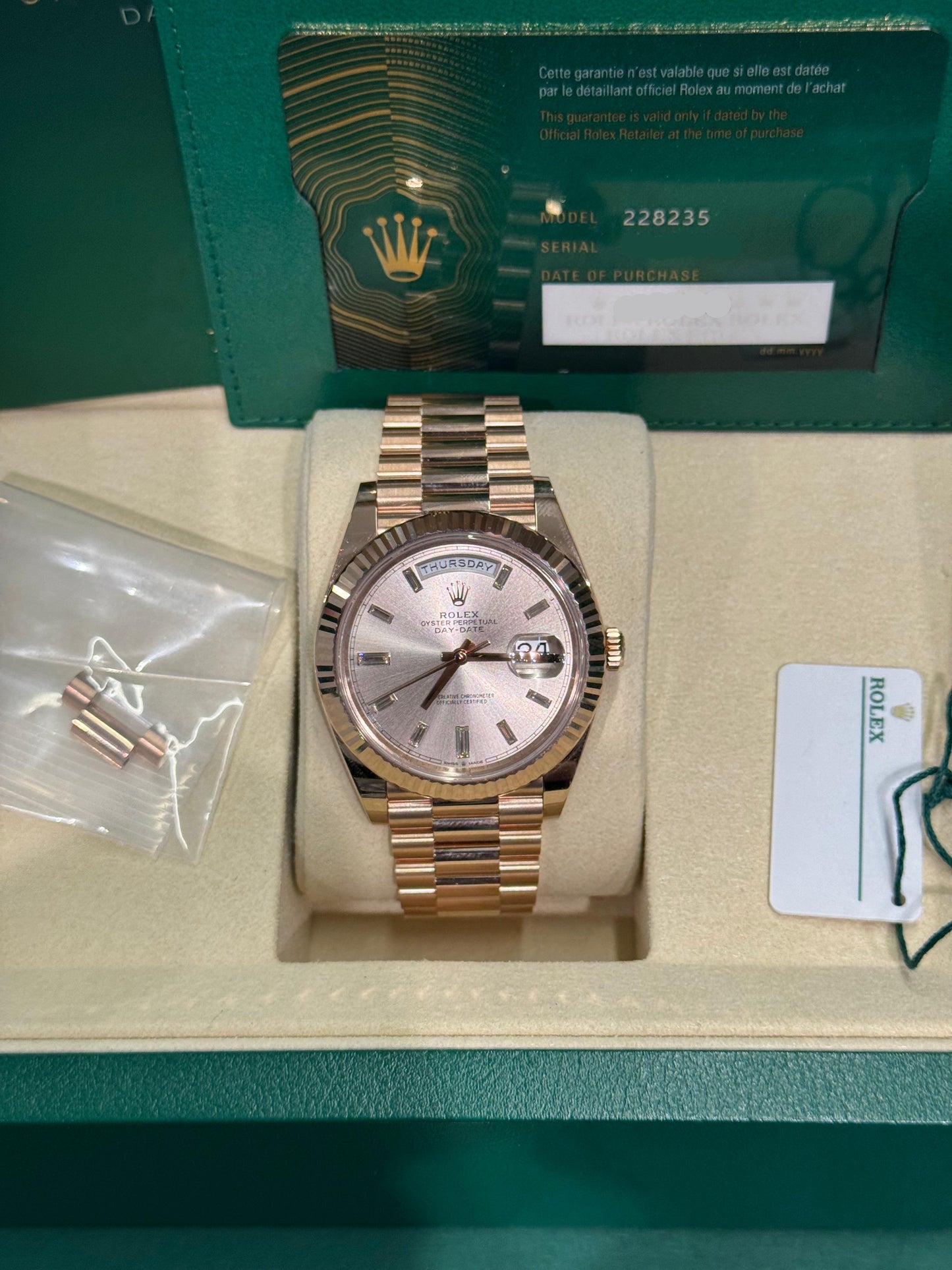 Rolex Presidential Everose Gold Day-Date 40MM - President Bracelet Watch - 228235 sdbdp