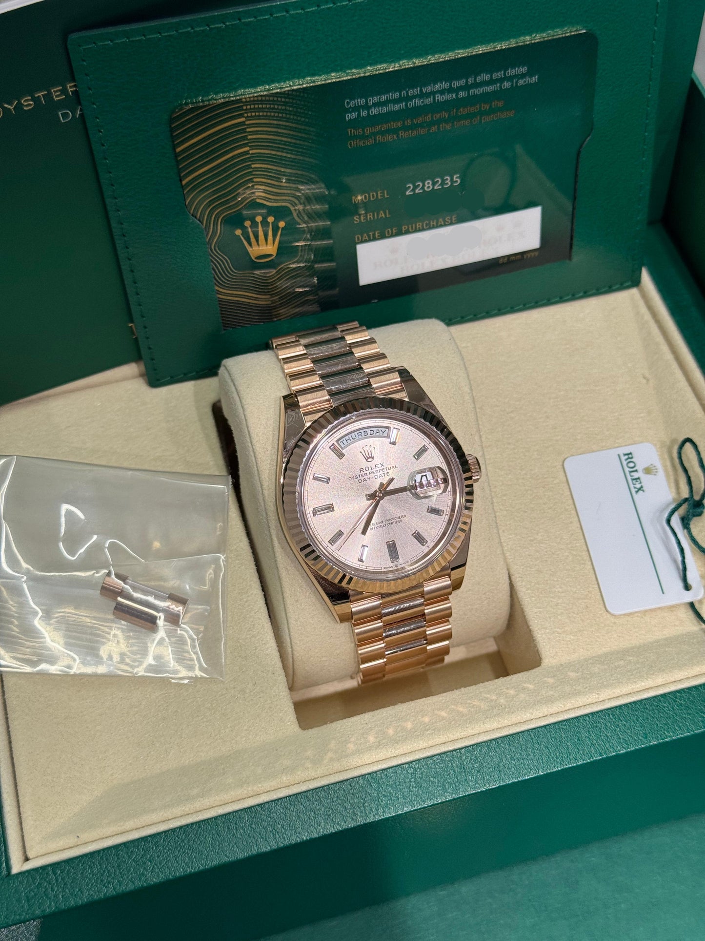 Rolex Presidential Everose Gold Day-Date 40MM - President Bracelet Watch - 228235 sdbdp