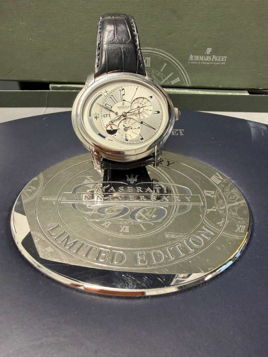 Audemars Piguet - Millenary - Maserati Limited Edition - 45 MM - Steel - Silver Dial - Leather Strap - 26150ST.OO.D084CU.01