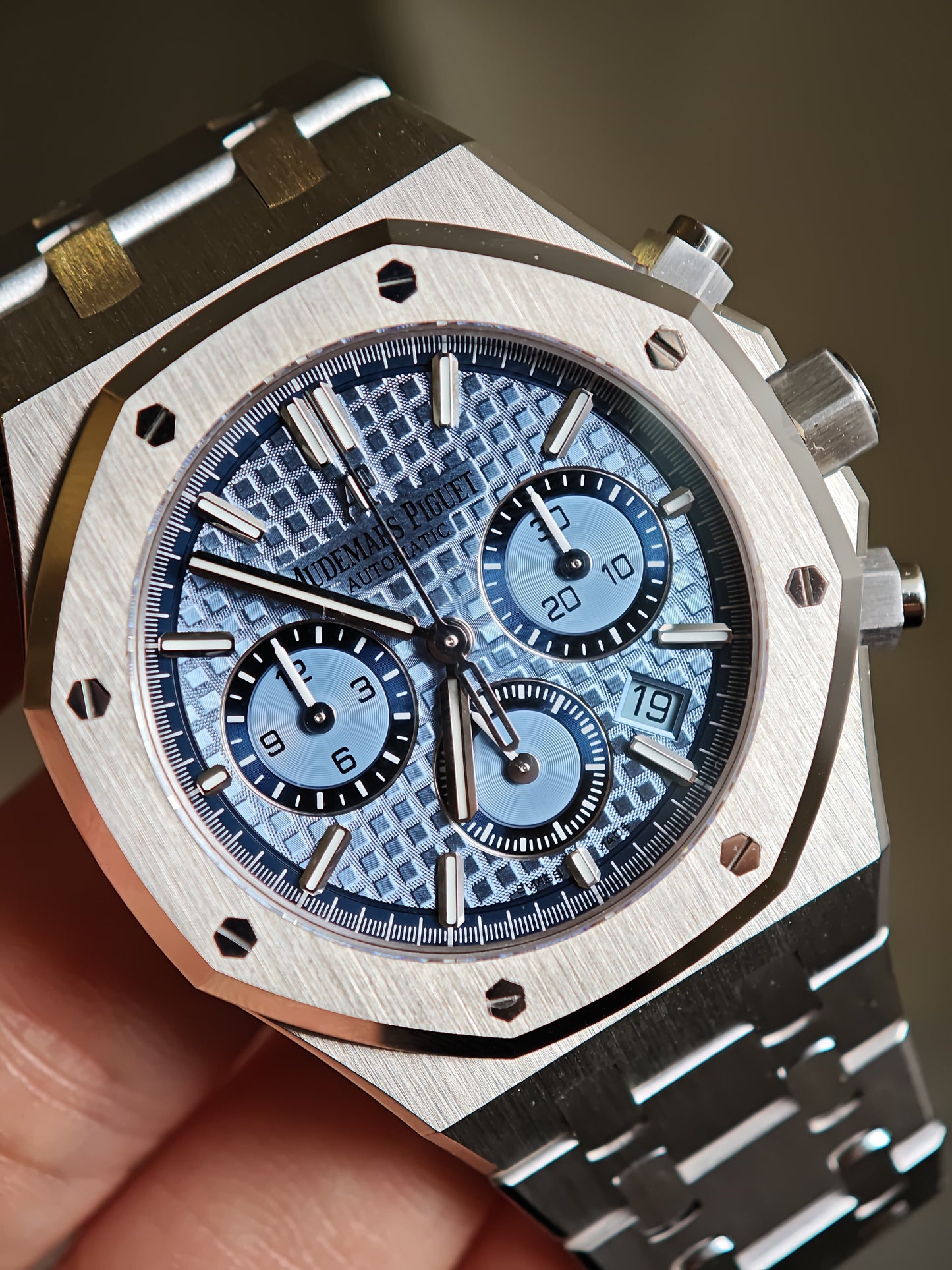 Audemars Piguet Royal Oak Cronograph Limited Edition - 38 MM - White Gold - Light Blue Dial - 26317BC.OO.1256BC.01