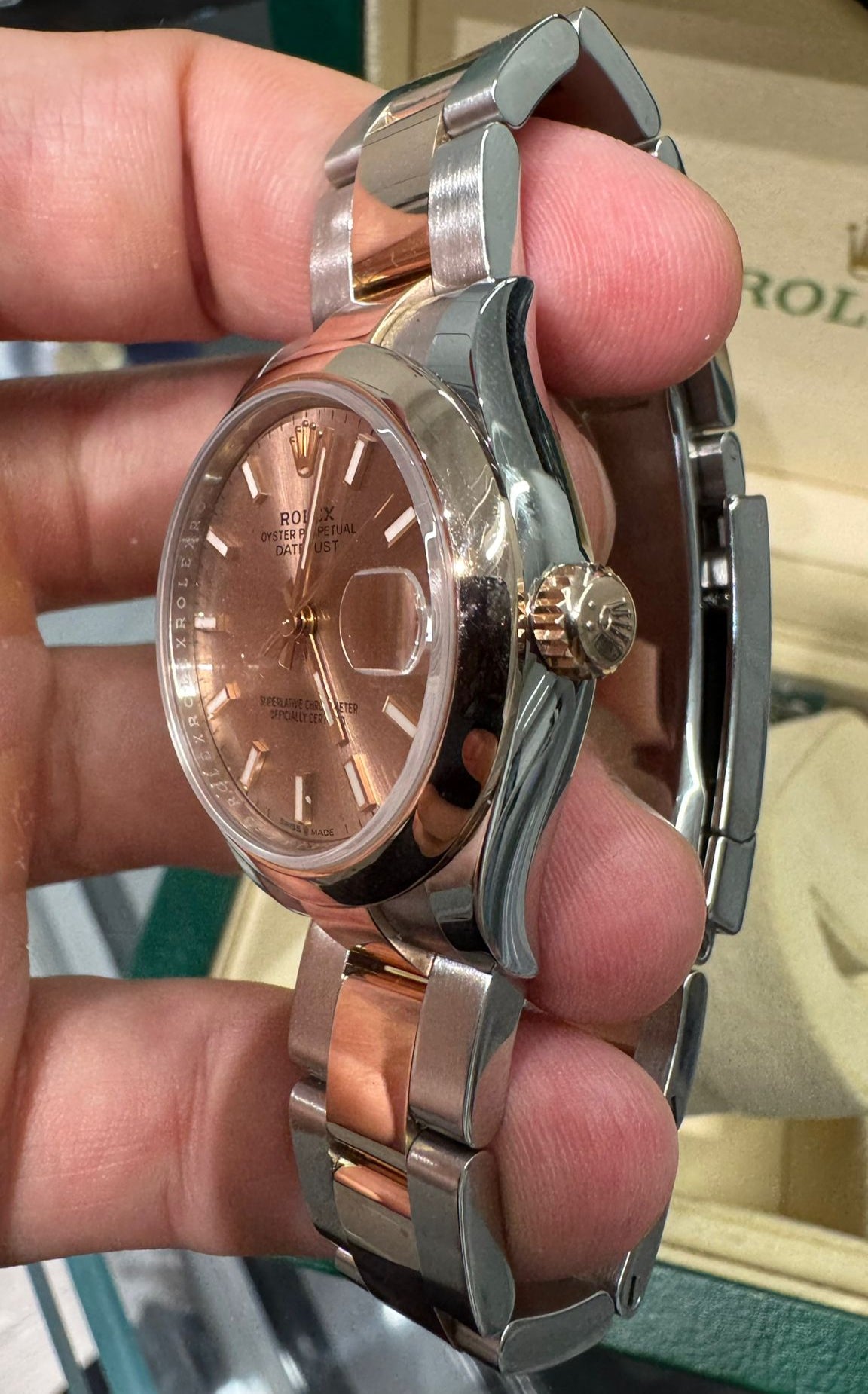 Rolex Steel and Everose Gold Datejust - 31 MM - Oyster Bracelet - Domed Bezel - Rosé Index Dial - 278241 roio