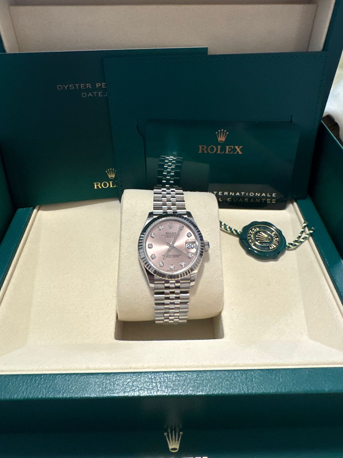 Rolex Steel and White Gold Datejust - 31 MM - Jubilee Bracelet - Fluted Bezel - Pink Diamond Dial - 278274 pdj