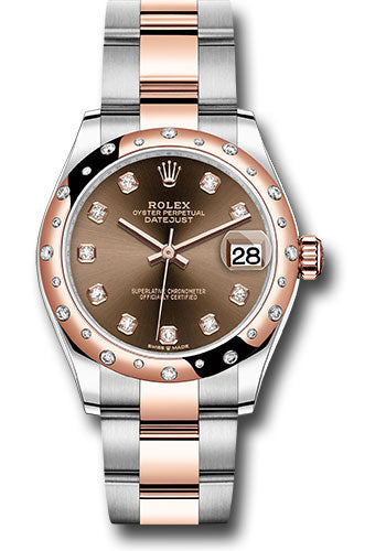 Rolex Steel and Everose Gold Datejust - 31 MM - Oyster Bracelet - 24 Diamond Bezel - Chocolate diamond Dial - 278341RBR chodo