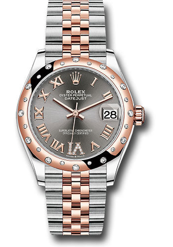 Rolex Steel and Everose Gold Datejust - 31 MM - Jubilee Bracelet - 24 Diamond Bezel - Dark rhodium Diamond Dial - 278341RBR dkrhdr6j