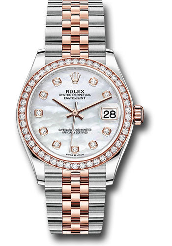 Rolex Steel and Everose Gold Datejust - 31 MM - Jubilee Bracelet - 46 Diamond Bezel - Mother-of-Pearl Diamond Dial - 278381RBR mdj