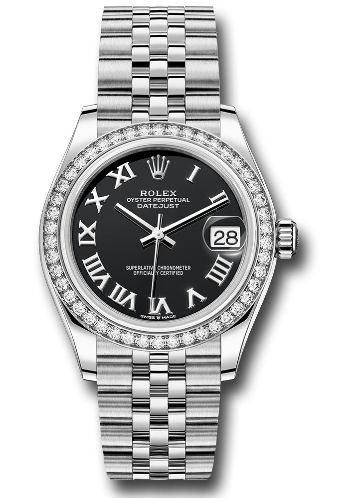 Rolex Steel and White Gold Datejust - 31 MM - Jubilee Bracelet - Diamond Bezel - Black Roman Dial - 278384RBR bkrj