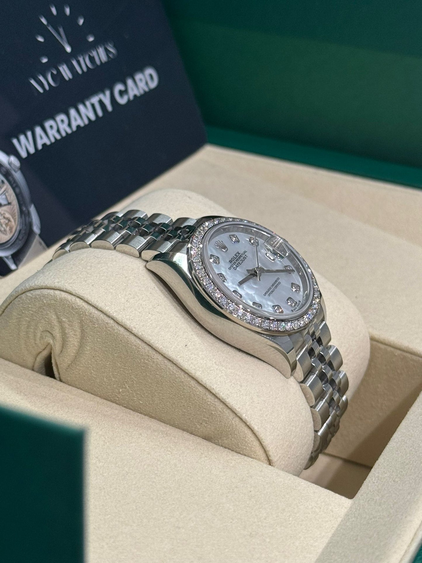 Rolex Lady-Datejust Stainless Steel and White Gold - 28 MM - Jubilee Bracelet - Diamond Bezel - Mother of Pearl Diamond Dial - 279384RBR-0011