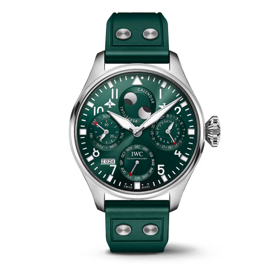 IWC Pilot's Perpetual calendar - Moonphase - Steel - 46.2 MM - Green Dial - IW503608 nyc watcher nyc watches