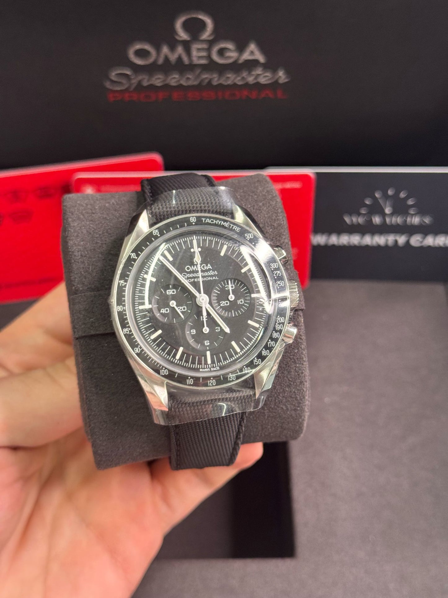 Omega Speedmaster Stainless Steel 42 MM - Black Fabric Strap - Black Dial - 310.32.42.50.01.001