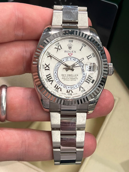 Rolex White Gold Sky Dweller Watch - 42 MM - Oyster Bracelet - Ivory Dial - 326939 iv