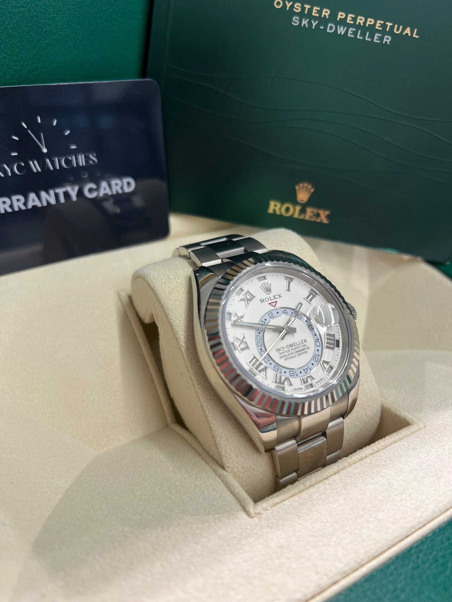 Rolex White Gold Sky Dweller Watch - 42 MM - Oyster Bracelet - Ivory Dial - 326939 iv