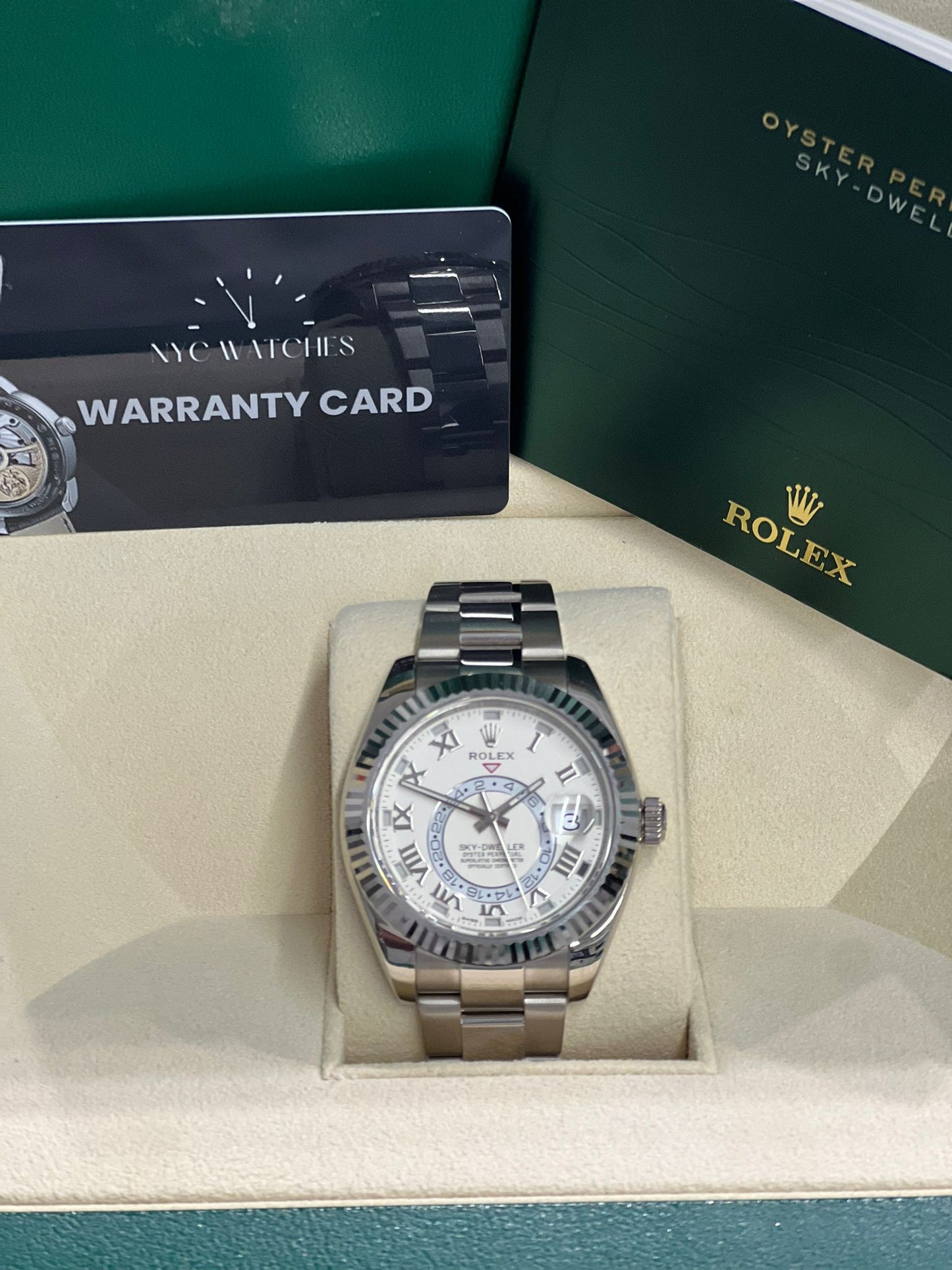 Rolex White Gold Sky Dweller Watch - 42 MM - Oyster Bracelet - Ivory Dial - 326939 iv