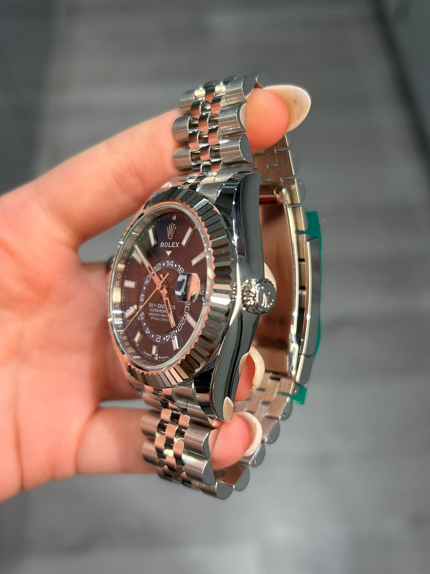 Rolex Stainless Steel and White Gold Sky Dweller Watch - 42 MM - Jubilee Bracelet - Fluted Ring Command Bezel - Blue Index Dial - 336934 blij