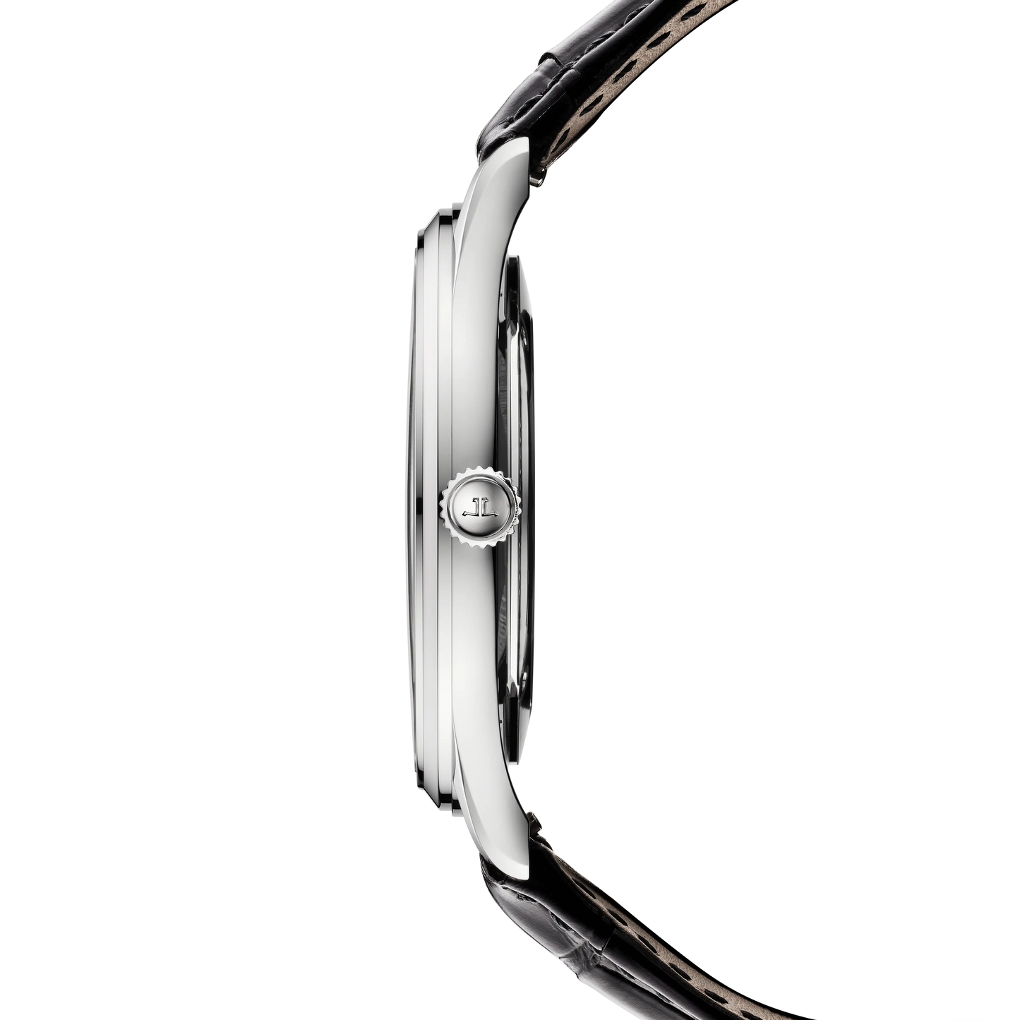JLC - Master Ultra Thin Date - 39 MM - Stainless Steel - Blue-Gray Dial - Black Leather Strap - Q1238480