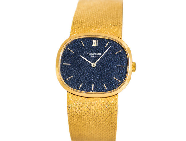 Patek Philippe Ellipse - 32 MM - Yellow Gold - Blue Dial - 3545/2