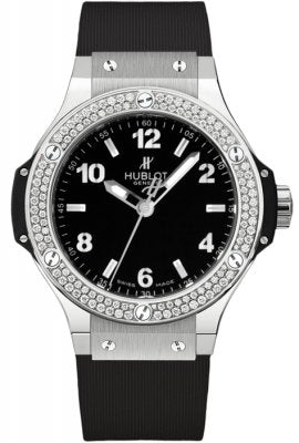 Hublot - Big Bang Quartz - Ladies Watch - 38 MM - Stainless Steel - Black Dial - Diamond Bezel - 361.SX.1270.RX.1104